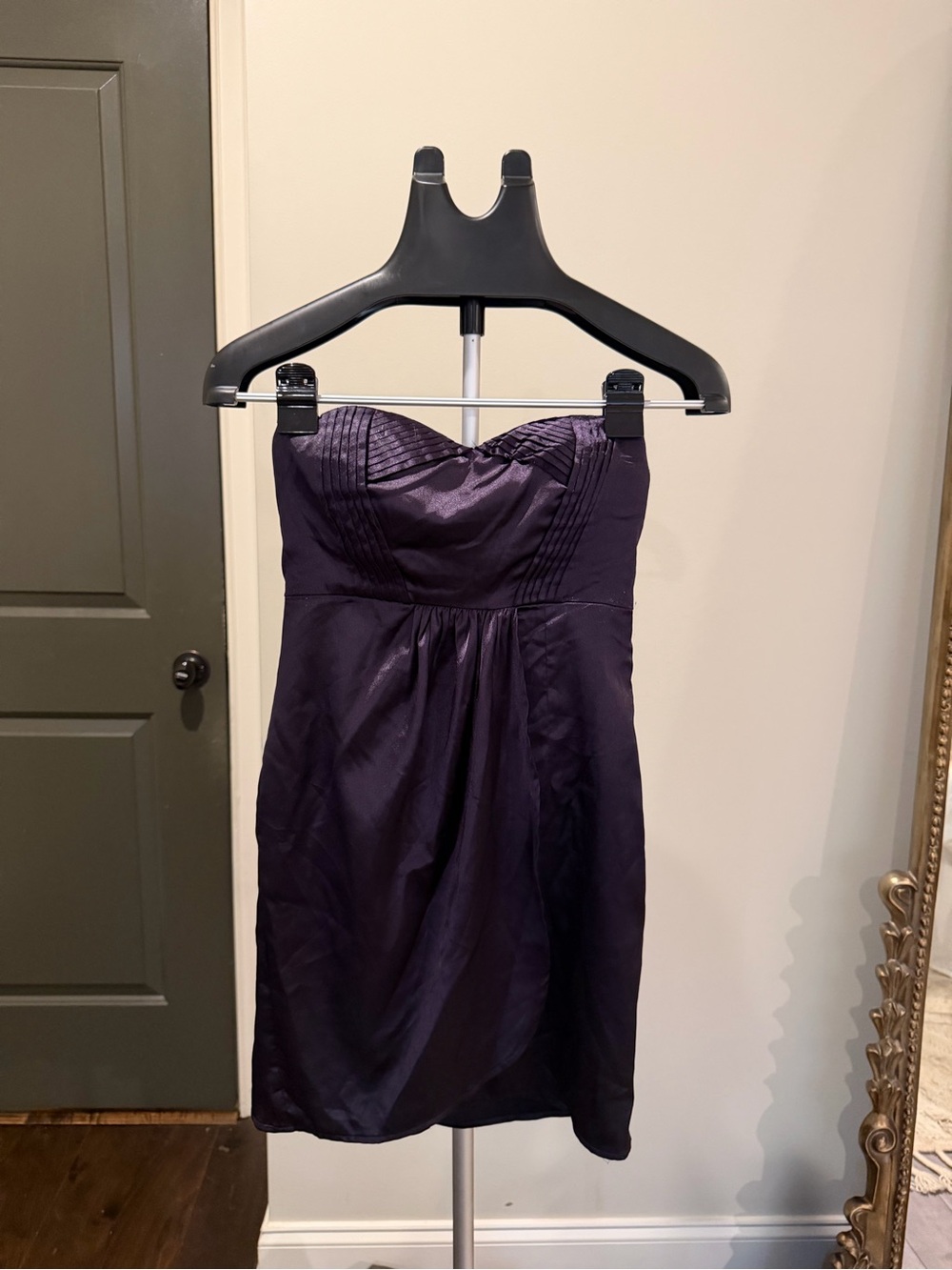 Purple Satin Strapless Sweetheart Cocktail Dress Women’s Small
